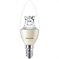 Preview: PHILIPS MASTER LEDcandle Kerzenlampe klar B38, 230V/2,8W(=25W), E14, 250lm, 827, DIMTONE