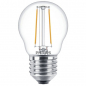 Preview: PHILIPS LED Luster Filament, Zierlampe P45, 230V/2W(=25W), E27, 250lm, 2700K, klar, NONDIM