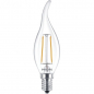 Preview: PHILIPS Classic LEDcandle BA35, 230V/2W(=25W), E14, klar, FIL, 250lm , NONDIM