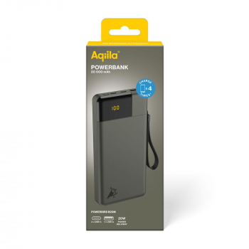 Aqiila Powerbird B20M - Powerbank mit 20000mAh, 20 Watt, moosgrün