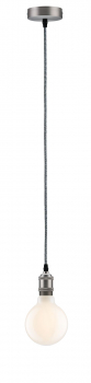 PAULMANN Vintage-Pendel mit E27-Fassung Grau/Nickel gebürstet, Länge 2m, ohne Leuchtmittel