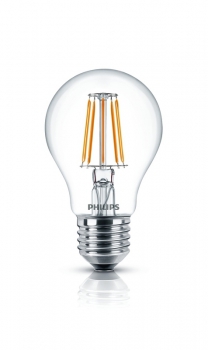 PHILIPS CLASSIC LEDbulb A60, 230V/5,5W(=40W), 470lm, E27, 2700°K, klar, FIL , DIM