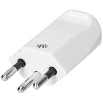 Stecker Typ 12 MAX HAURI TH, schlagfest, Kontakte rund, für Kabel Ø 6…10.5 mm, weiss