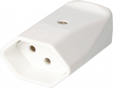 Kupplungssteckdose Typ 13 MAX HAURI TH, schlagfest, Kontakte rund, für Kabel Ø 6…8.5 mm, weiss
