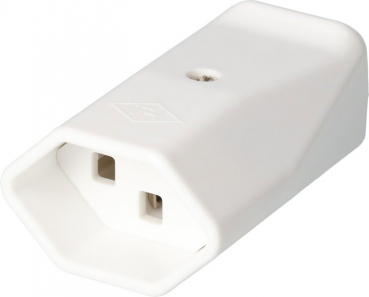 Kupplungssteckdose Typ 23 MAX HAURI TH, schlagfest, Einführung horizontal, für Kabel Ø 7…10.5 mm, weiss