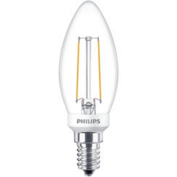 PHILIPS Classic LEDcandle B35, 230V/2,7W(=25W), E14, klar, FIL, 250lm, DIM