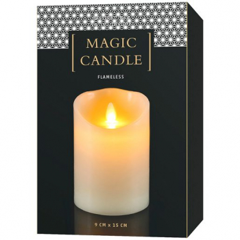 STT Magic Candle S, ivory, 9x15cm, warmweiss extra, batteriebetrieben, mit Timer 5/19H