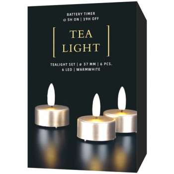 STT LED-Tealights - 6 x LED-Teelicht, warmweiss extra, batteriebetrieben, mit Timer 5/19h