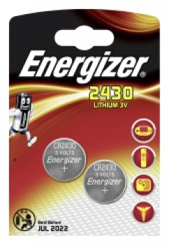 ENERGIZER CR2430, 3V Lithium-Knopfzelle, 2er-Blister