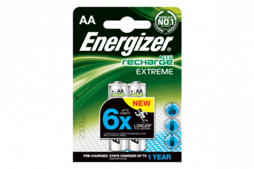 ENERGIZER RECHARGE EXTREME AA, 1,2V, 2300mAh (HR6) NiMH-Akku, 2er-Blister