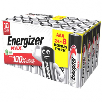 ENERGIZER MAX Micro AAA/LR03, Alkalibatterien, 1,5V, Box 24+8=32 Stück