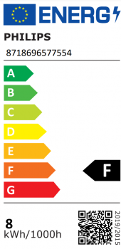 PHILIPS CorePro LEDbulb, 230V/8W(=60W), E27, 806 Lumen, 2700° Kelvin, MATT
