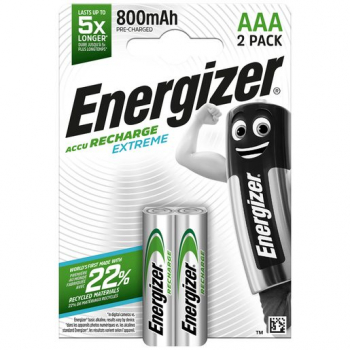 ENERGIZER RECHARGE EXTREME AAA, 1,2V, 800mAh (HR03) NiMH-Akku, 2er-Blister