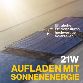 Aqiila Solar Charger Sunbird P21 Grey 21W, Solarpanel mit USB-C-Anschluss