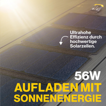Aqiila Solar Charger Sunbird P56 Grey 56W, Solarpanel mit USB-C-Anschluss