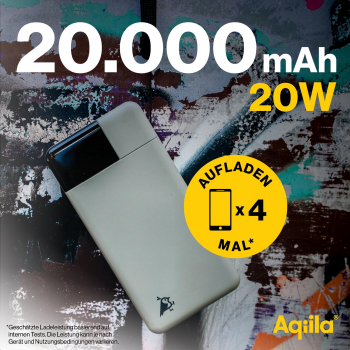 Aqiila Powerbird B20M - Powerbank mit 20000mAh, 20 Watt, moosgrün