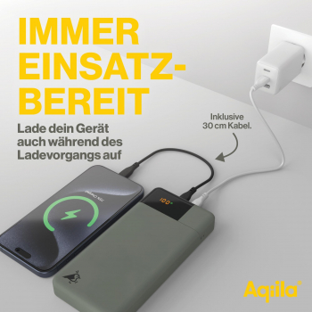 Aqiila Powerbird B20M - Powerbank mit 20000mAh, 20 Watt, moosgrün