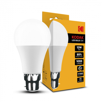 KODAK Max LED A60, 230V/12W(=75W), B22, 827, 4000K, 1055lm, 270°, NONDIM