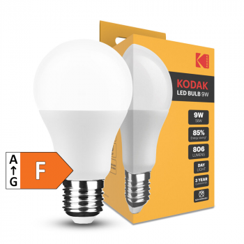 KODAK Max LED Standardlampe A60, 230V/9W(=60W), E27, 860, 6000K, 806lm, 270°, NONDIM