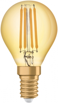 OSRAM Vintage 1906, Zierlampe GOLD, 220-240V/2,5W(=22W), E14, 2500K, 225lm, NONDIM