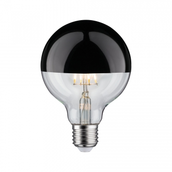 PAULMANN LED Globe 95 Kopfspiegel schwarz chrom, 230V/5W(=43W), E27, 2700K, DIM