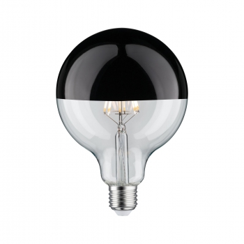 PAULMANN LED Globe 125 Kopfspiegel SCHWARZ CHROM, 230V/5W(=43W), E27, 2700K, DIM