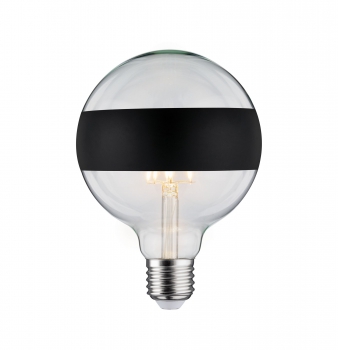 PAULMANN LED Globe 125 Ringspiegel SCHWARZ MATT, 230V/5W(=43W), E27, 2700K, DIM