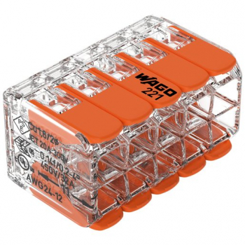 WAGO Verbindungsklemme 10L 0,14…4mm² mit Hebel, orange, transparent