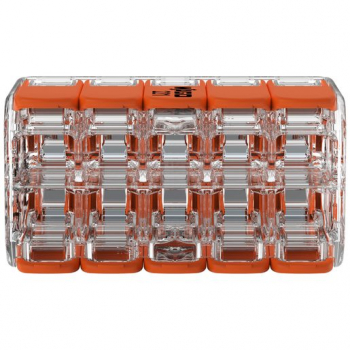 Preview: WAGO Verbindungsklemme 10L 0,14…4mm² mit Hebel, orange, transparent