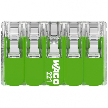 WAGO Verbindungsklemme Green Range 10L 0,2…4mm², mit Hebel, grün, transparent