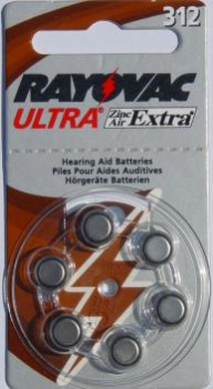 1 x 6 RAYOVAC 312AE Hörgerätebatterien BRAUN, EXTRA ADVANCED