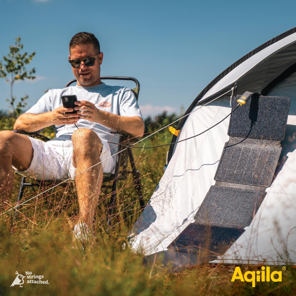 Aqiila Solar Charger Sunbird P56 Grey 56W, Solarpanel mit USB-C-Anschluss