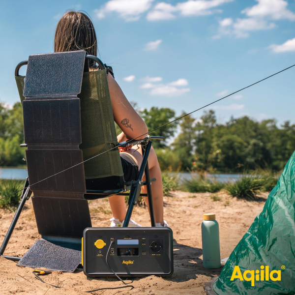 Aqiila Solar Charger Sunbird P56 Grey 56W, Solarpanel mit USB-C-Anschluss