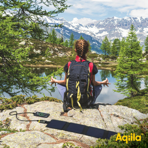 Aqiila Solar Charger Sunbird P21 Grey 21W, Solarpanel mit USB-C-Anschluss