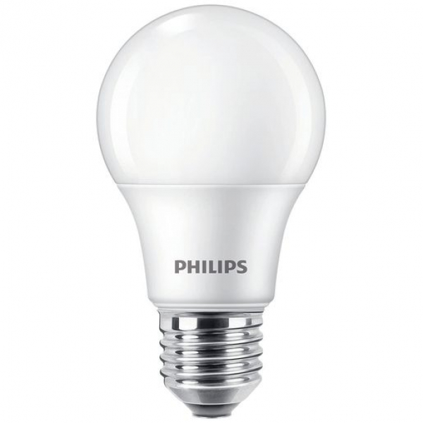 PHILIPS CorePro LED A60, E27, 230V/8W(=60W), E27, 865, 806lm, matt, NONDIM, Ø60×108mm