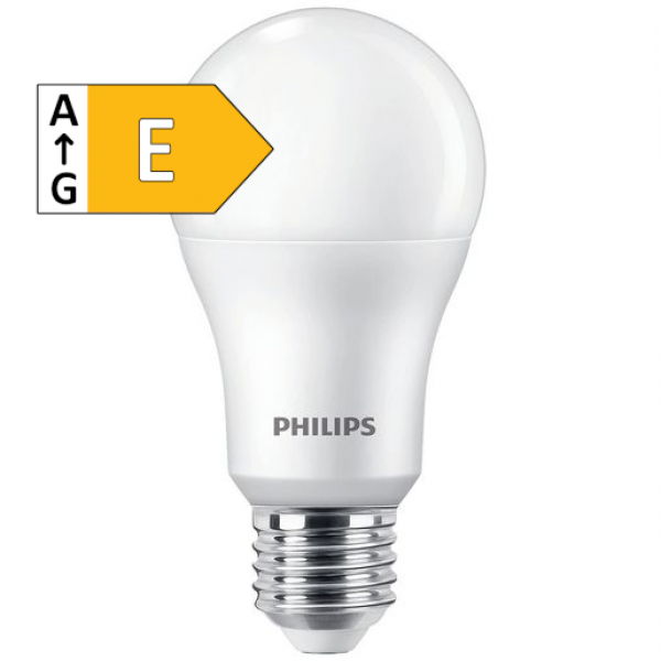 PHILIPS CorePro LED A60, E27, 230V/13W(=100W), E27, 840, 1521lm, matt, NONDIM, Ø60×120mm