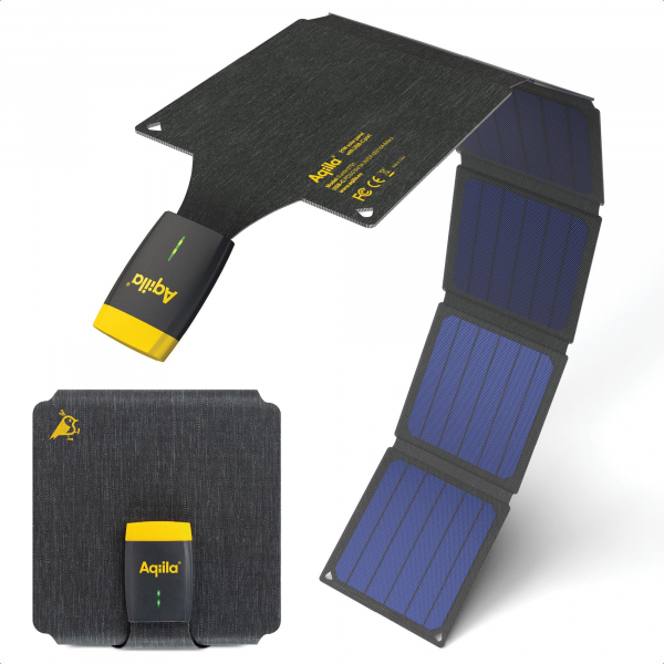 Aqiila Solar Charger Sunbird P21 Grey 21W, Solarpanel mit USB-C-Anschluss