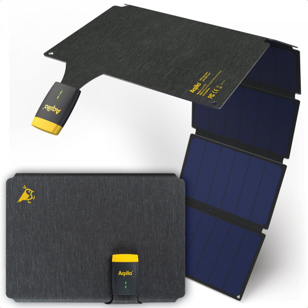 Aqiila Solar Charger Sunbird P56 Grey 56W, Solarpanel mit USB-C-Anschluss