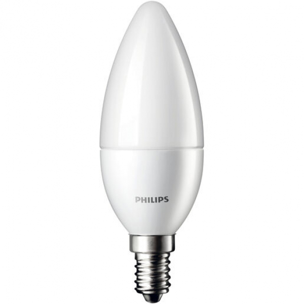 PHILIPS CorePro LEDcandle, Kerzenlampe B38,  220-240V/7W(=60W), E14, 6500°K, 806lm, matt, NONDIM