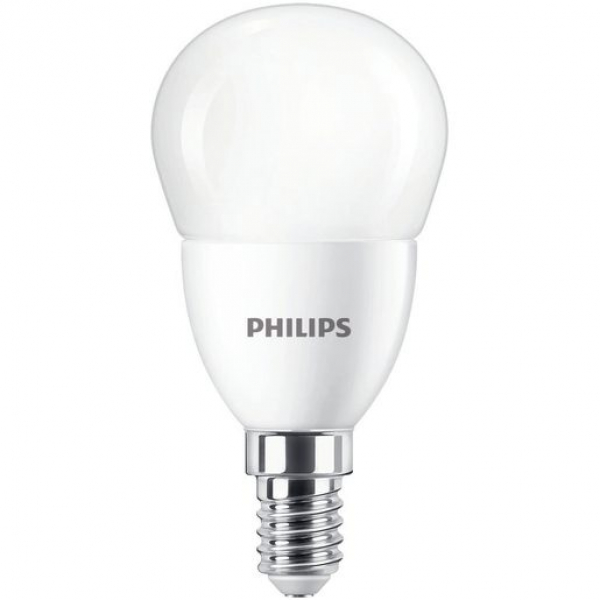 PHILIPS CorePro LEDluster P48, 230V/5W(=40W), E14, 840 cool white, matt, 470lm, NON DIM