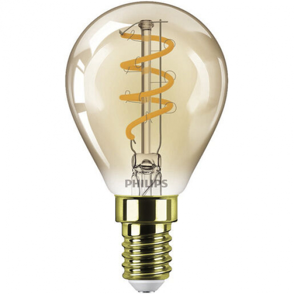 PHILIPS Master Value LEDluster, Zierlampe P45, 230V/2,6W(=15W), E14, 818, 136lm, GOLD, DIM