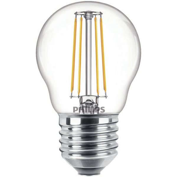 PHILIPS CorePro LEDluster Filament, Zierlampe P45, 230V/4,3W(=40W), E27, 470lm, 2700K, klar, NONDIM