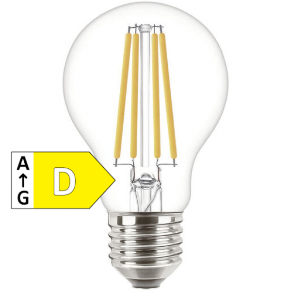 PHILIPS CorePro LEDbulb Filament A60, 230V/10,5W(=100W), E27, 827, 1521lm, klar, NONDIM