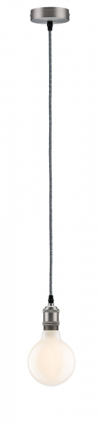 PAULMANN Vintage-Pendel mit E27-Fassung Grau/Nickel gebürstet, Länge 2m, ohne Leuchtmittel