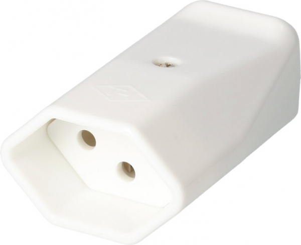 Kupplungssteckdose Typ 13 MAX HAURI TH, schlagfest, Kontakte rund, für Kabel Ø 6.5…9.5 mm, weiss