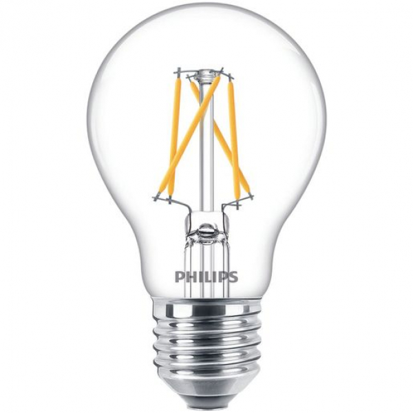 PHILIPS LED-Lampe SceneSwitch, E27, A60, 230V/7,5W(=), 230V, 2700K, 806lm, klar