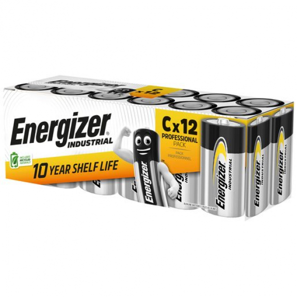 ENERGIZER INDUSTRIAL ALKALI C LR14, 1,5V, Karton à 12 Stück