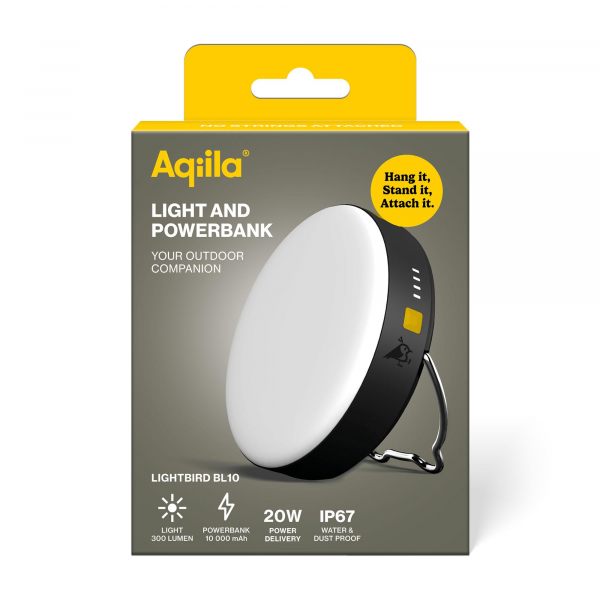 Aqiila Lightbird BL10 - Lampe: 300 Lumen Powerbank: 10'000mAh, 20W Leistung, IP67