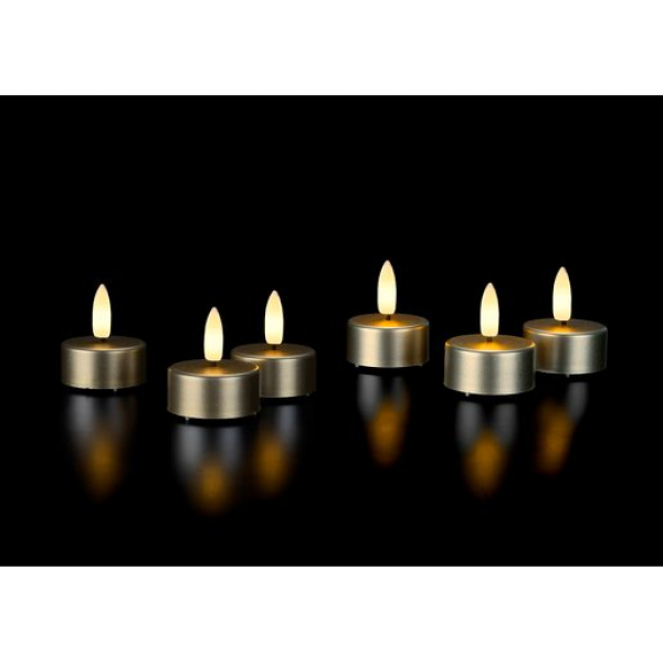 STT LED-Tealights - 6 x LED-Teelicht, warmweiss extra, batteriebetrieben, mit Timer 5/19h