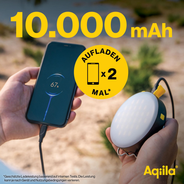 Aqiila Lightbird BL10 - Lampe: 300 Lumen Powerbank: 10'000mAh, 20W Leistung, IP67